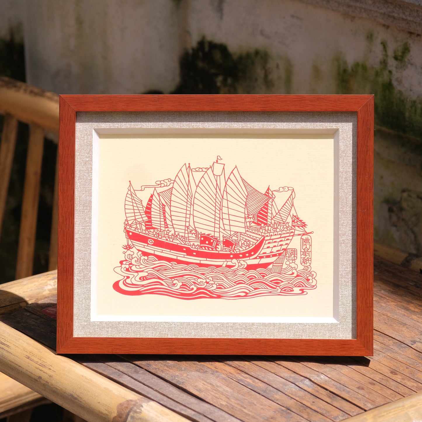 Immense Wealth Unfolds - HandCrafted Paper Cutting of Wealth Boat