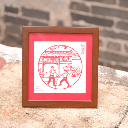 HandCrafted Papercutting Art of Chinese Kungfu Figure